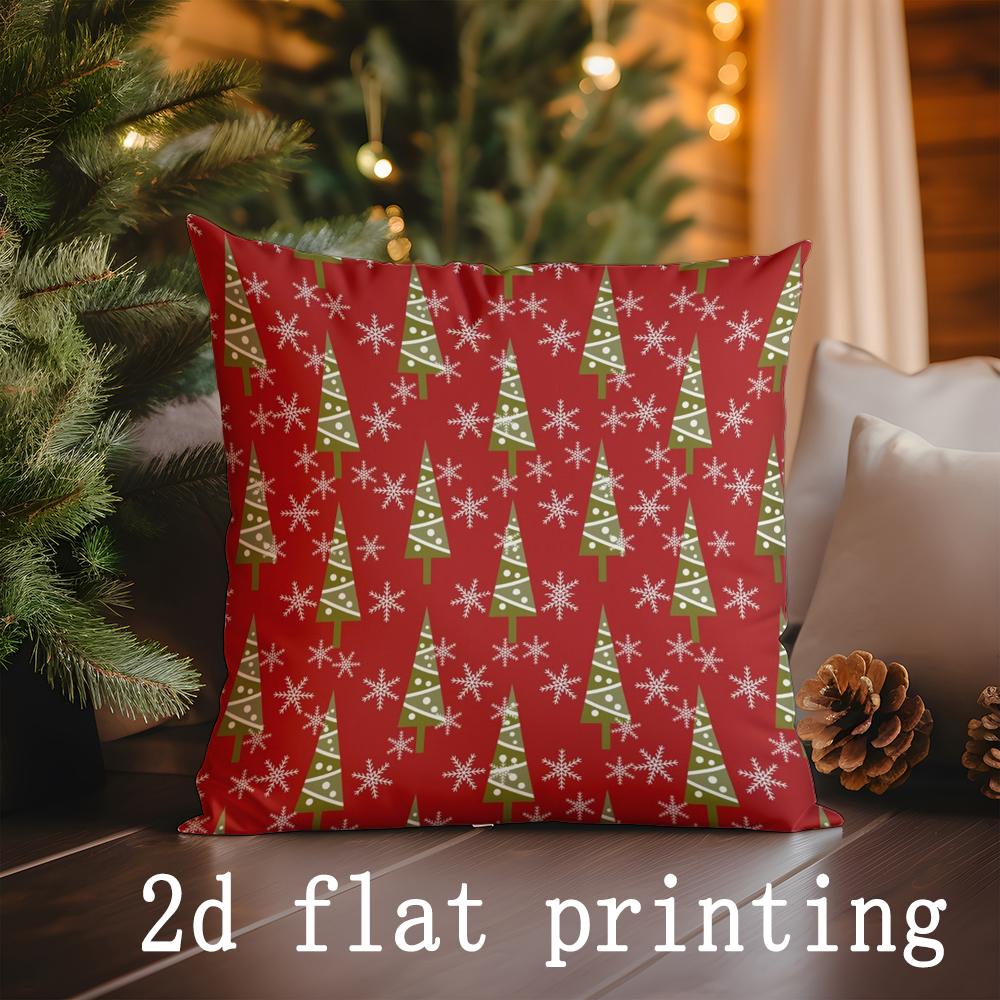 Home Decor Christmas Snowman Pattern Cushion Suitable For Sofa Bedroom Car Pillow Cover Cushion Rectangular Back Cushion