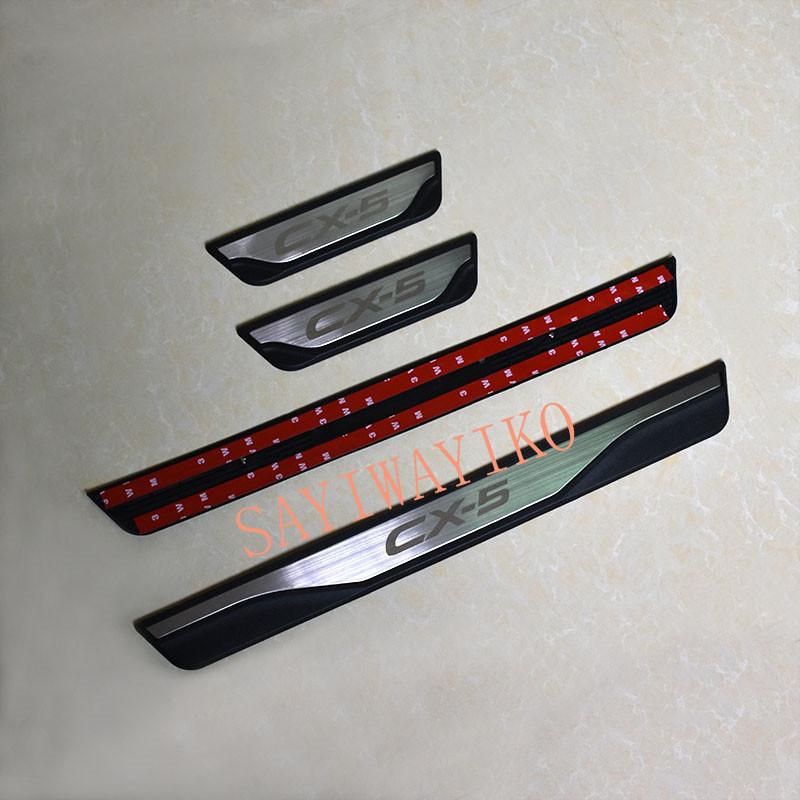 FIT For Mazda CX-5 Cx5 2012 2014 2016 2017 Door Sill Scuff Plate Welcome Pedal Stainless Steel Car Styling Car Accessories