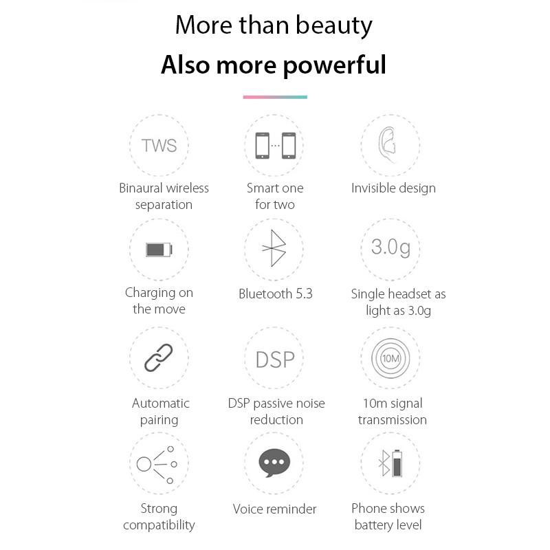 Admisitr Внутриканальная TWS-гарнитура Bluetooth 5.3 со стереозвуком Hi-Fi и магнитным зарядным кейсом в нескольких цветах