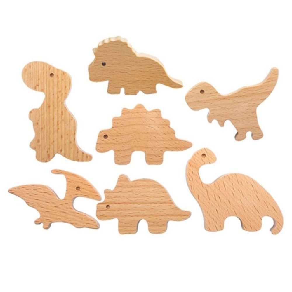 Милые крючки Деревянные дверные ручки Динозавр Шкафы Ящики Ручки Спальня