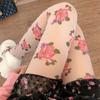 Розовые/Черные Цветочные Колготки Розовые Сетчатые Колготки Французские Лолита Чулки На Каждый День