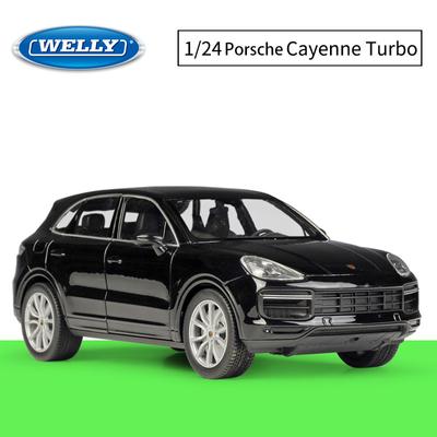 1/24 WELLY Porsche Cayenne Turbo SUV, модель автомобиля из сплава, литье под давлением, металлические игрушечные автомобили, модель автомобиля, коллекция высокой имитации, детские подарки