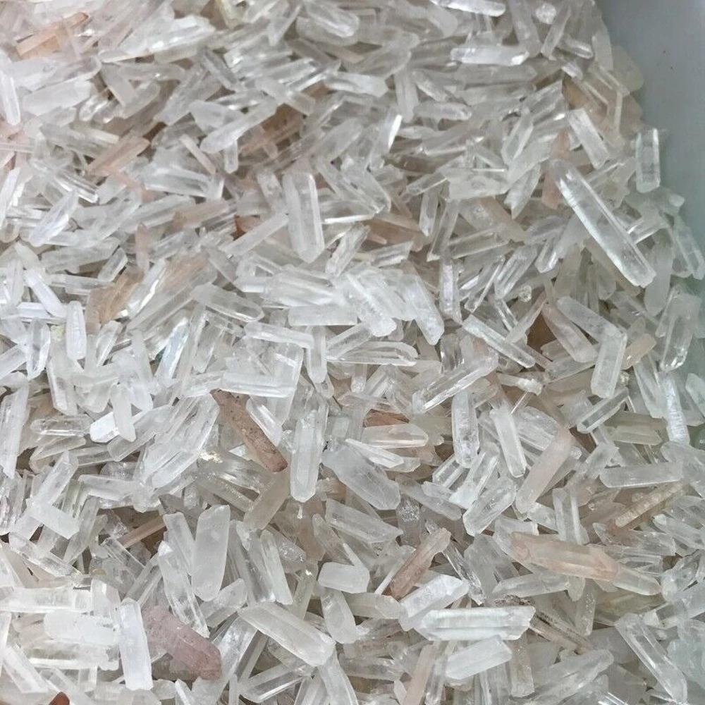 100% 100G/Bag Natural Clear Quartz Healing Crystal Point Wand Energy Stone Raw Rock Mineral Specimen Home Decor