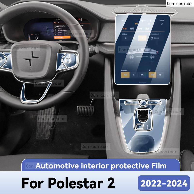 Для Polestar 2 2024 Защитная пленка от царапин на интерьер автомобиля, аксессуары для экрана навигации центральной консоли