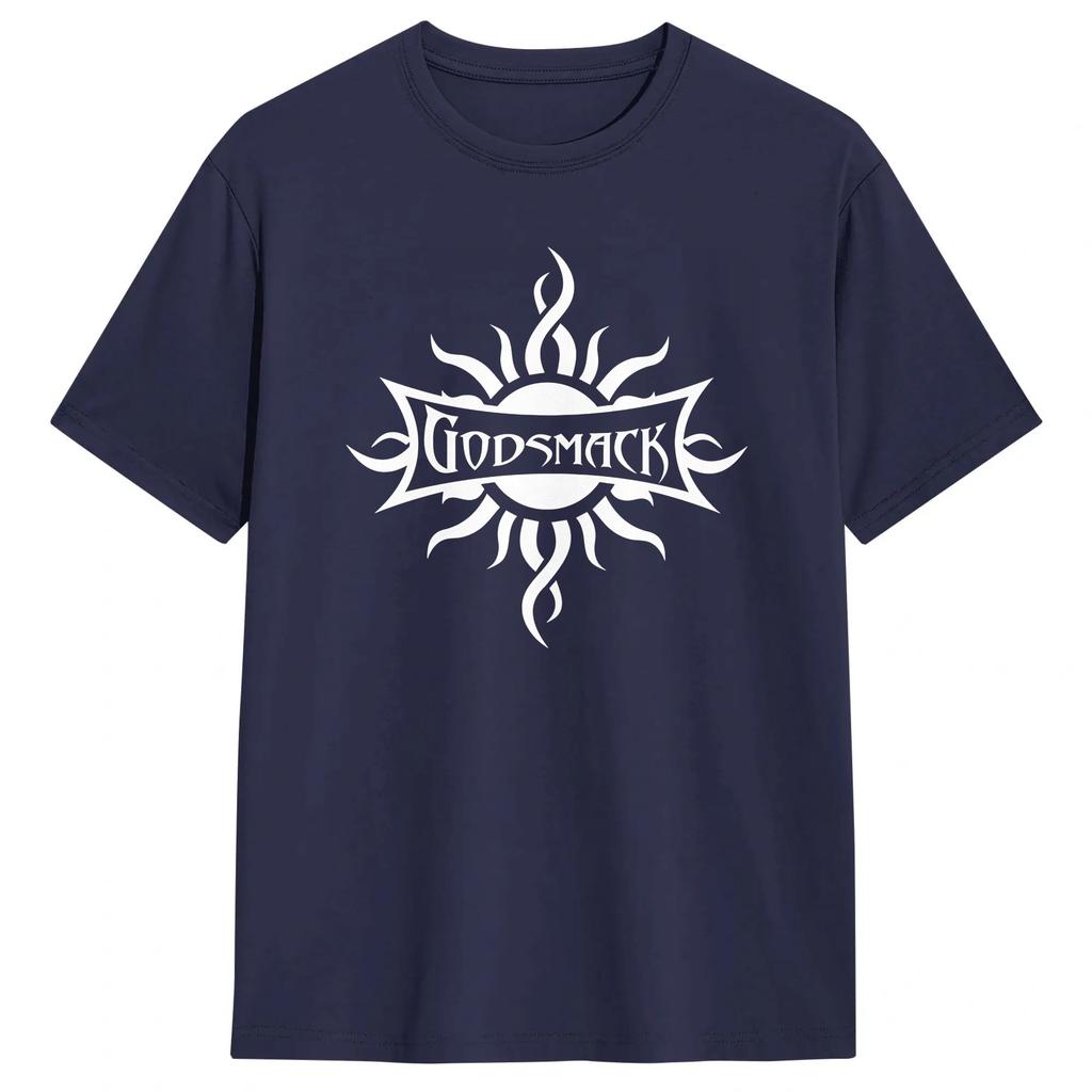 Godsmack Band Logo T Shirts for Unisex Pure Cotton Awesome TShirt O Neck Tee Shirt Short Sleeve Clothing Graphic Printed