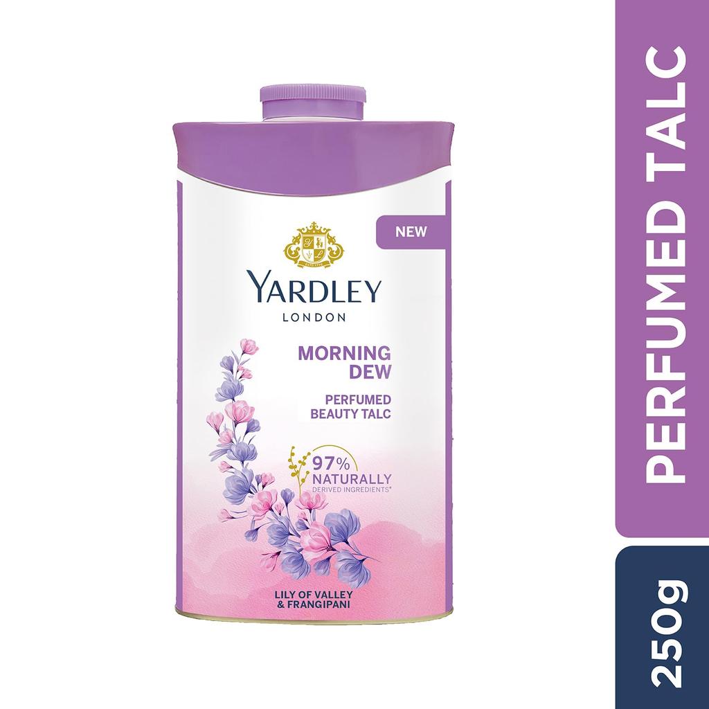 Yardley London Парфюмированный тальк Morning Dew для женщин 250 г Шелковисто-гладкая Свежий Ароматный Пудра для тела