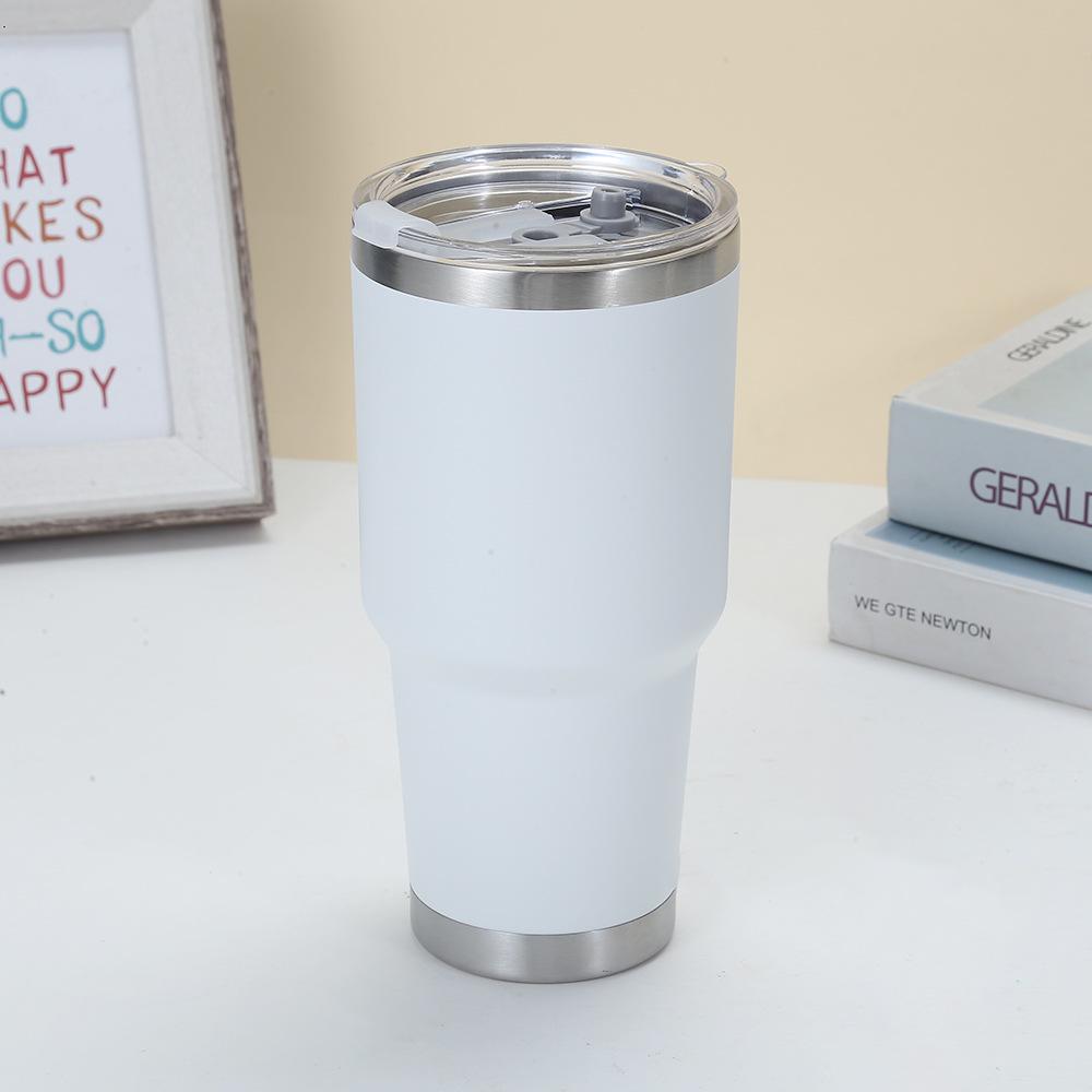 30oz Powder Coated Stainless Steel Insulated Car Cup - Double Layer, Large Capacity, Ice Buster for Outdoor Cold Storage