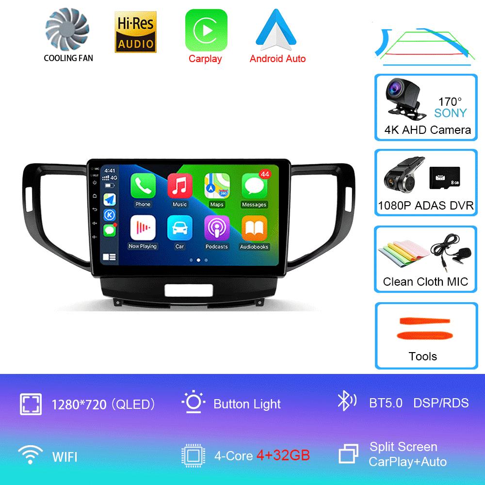 Автомобильное радио Android 14 Carplay Auto DSP 2K экран мультимедийный проигрыватель для Honda Accord 8 2008-2012 Автомагнитола стерео 2din головное устройство