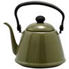 Nodahoro Drip Kettle, 2L, Enamel, Gas/IH Compatible, Narrow Mouth, Made In Japan, Olive, DK-200OL