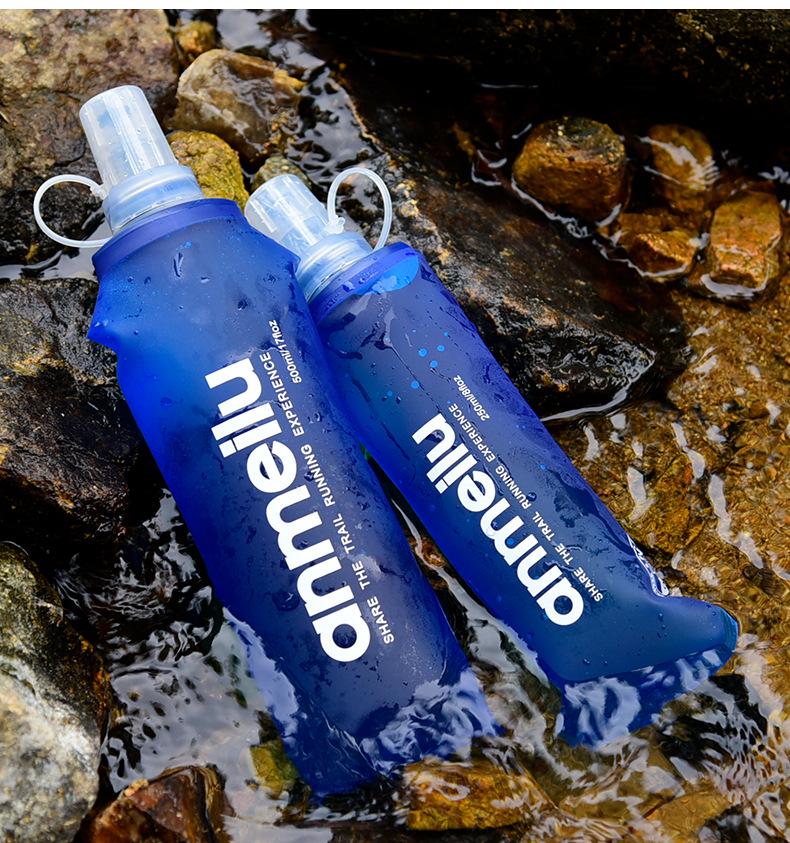Anmeilu Foldable TPU Soft Water Bottle - Outdoor Sports & Marathon Hydration Equipment, Food Grade