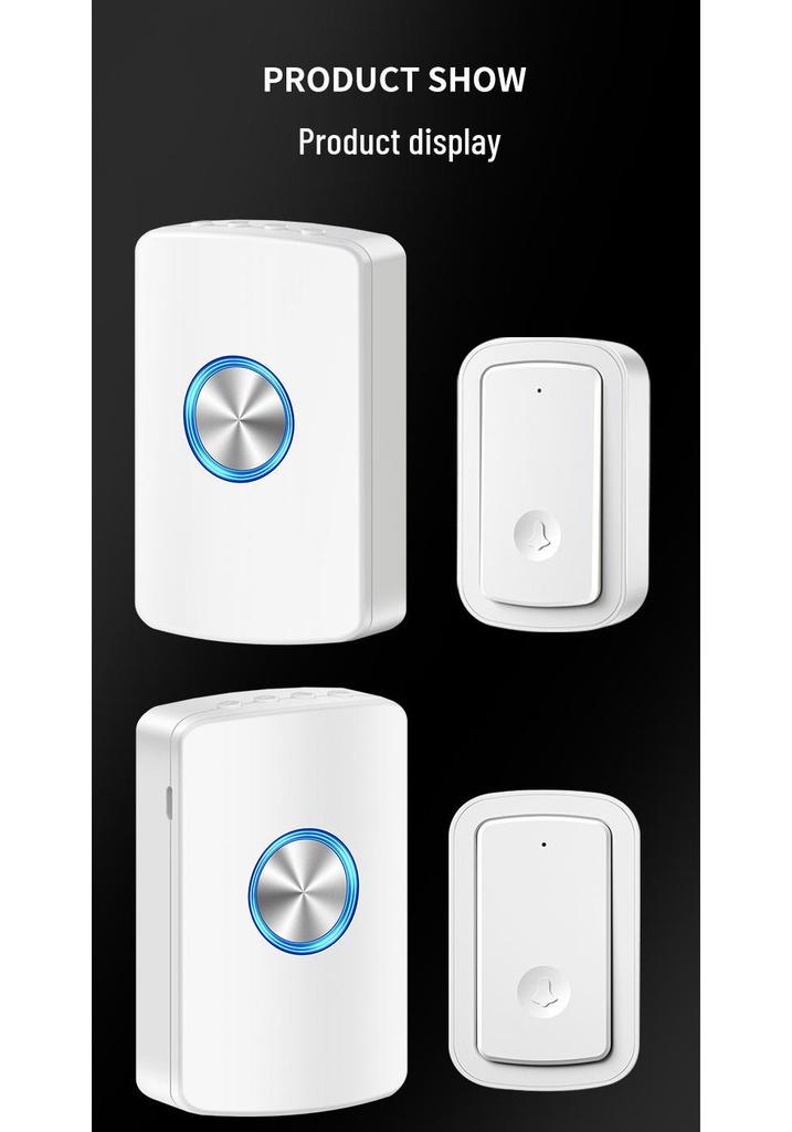 Wireless Doorbell with Long-Range Remote, No Plug-in Needed, One-to-Three Charging, Electric Ringer & Senior Call Button.