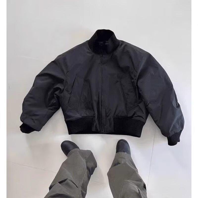 Весенне-осенняя куртка в американском ретро-стиле со стойкой, мужская и женская, уличная, свободная и универсальная, однотонная, рабочая, повседневная, топ-куртка, тренд