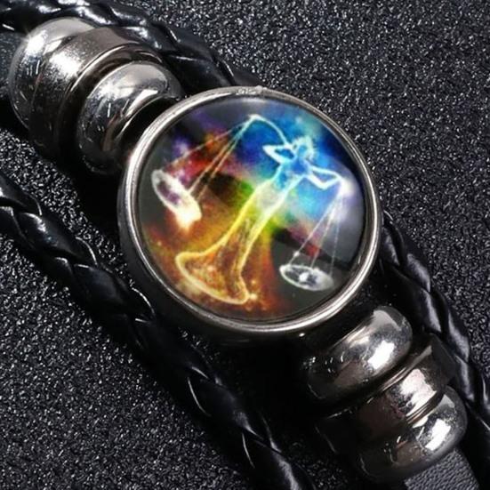 Браслет-унисекс Constellation, многослойный, плетеный, из искусственной кожи, регулируемый, сплав, светится ночью