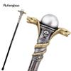Golden Resin Double Snake Head Cobra Walking Cane Fashion Decorative Steel Stick Gentleman Elegant Cosplay Cane Crosier 94cm