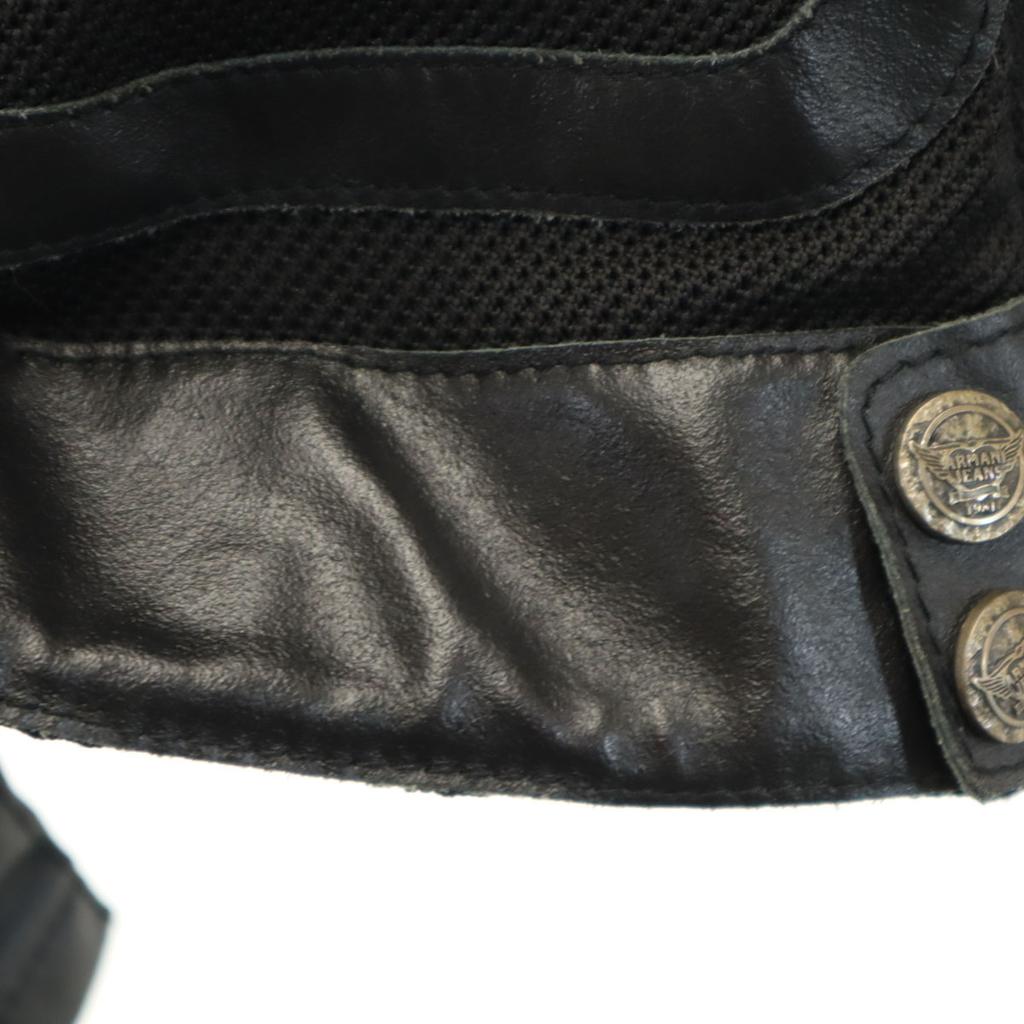 ARMANI JEANS made in Italy mesh leather jacket 50 black Men's Used