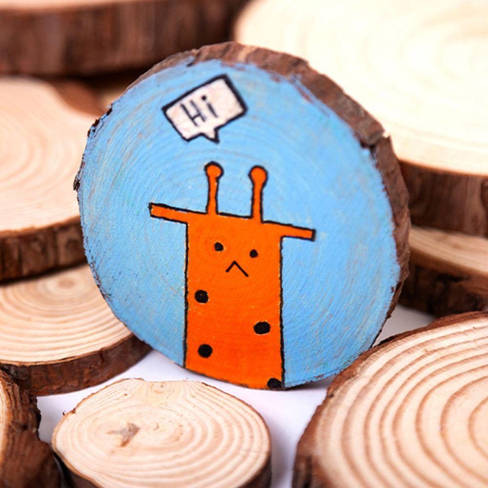 Board Wedding Party DIY Wooden Drawing Board Natural Round Pine Round Wooden Slices Unfinished Wood