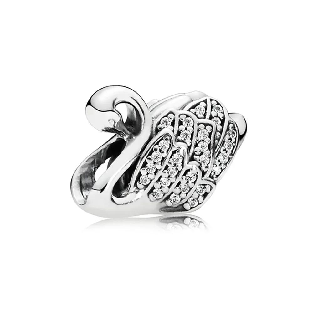 925 Серебряная Ласточка Попугай Лягушка Стрекоза Подвеска Шарм Браслет Женские Модные Украшения Подарок