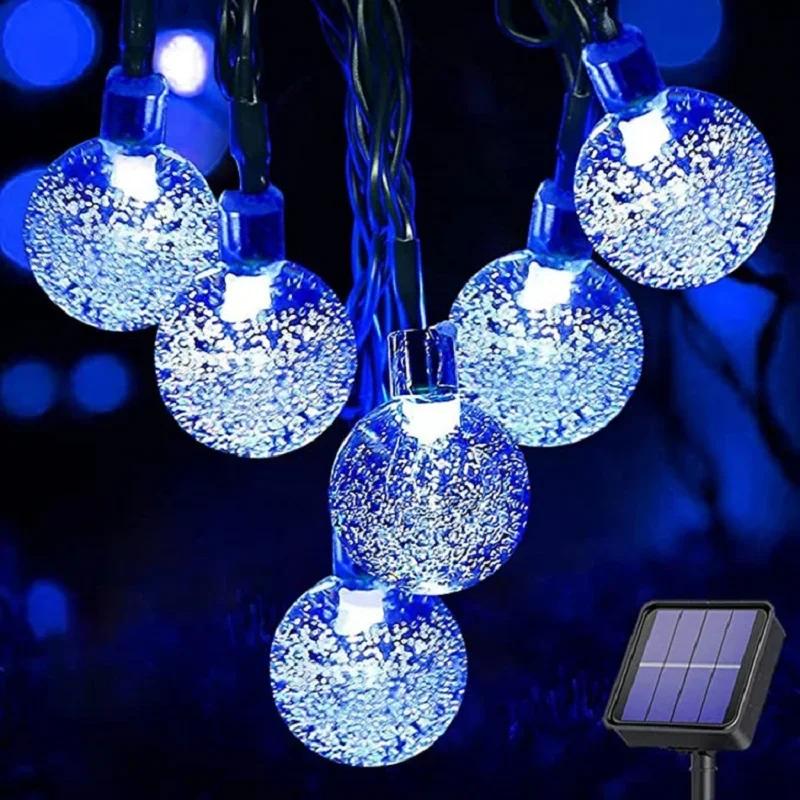 8 Modes Solar Light Crystal Ball 5M/7MLED String Lights Fairy Lights Garlands For Christmas Party Outdoor Decoration