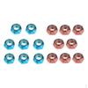 16pcs 2 Colors Skateboard Truck Wheel Axle Screw Nuts