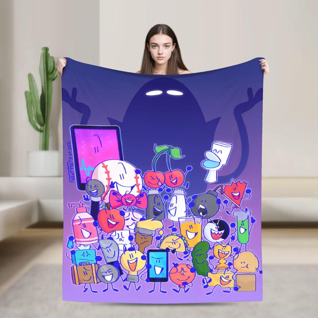 Cartoon Blankets Bfdi Flannel Funny Warm Throw Blanket for Home Autumn/Winter