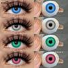 2 шт., контактные линзы красного цвета для карнавала на Хэллоуин, ролевые игры в стиле аниме, желтые линзы, многоцветные линзы, розовые цветные линзы для макияжа