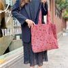 3 Розовые розы Литературная ретро наплечная сумка Женская простая вельветовая студенческая тканевая сумка Большая вместимость Сумка-тоут