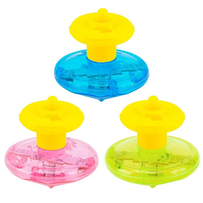 Children's Light-Up Musical Rotating UFO Toy with Cartoon Features