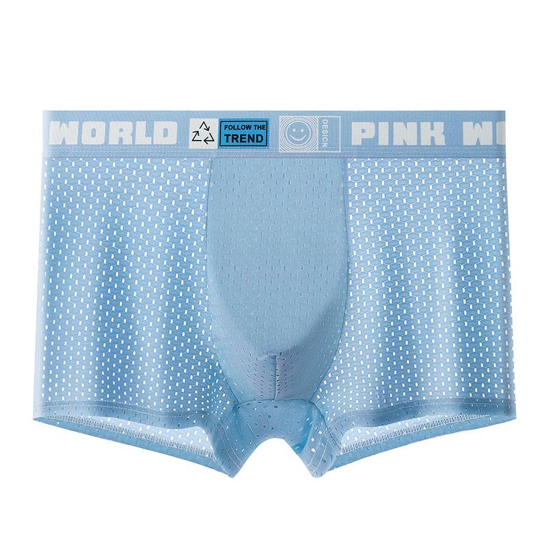 Ice Silk Mesh Men's Antibacterial Boxer Briefs - Breathable and Comfortable