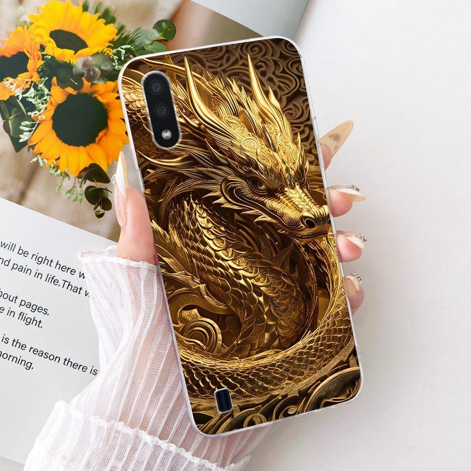 Для чехла Samsung Galaxy A01 Чехол M01 SM-A015F Funda Модный Мультяшный Дракон Мягкий Тонкий Силиконовый Бампер Для Samsung A01 Core Coque
