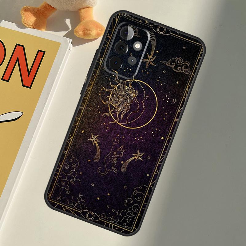Crescent Moon Sun For Samsung Galaxy A22 A52 A32 A54 A14 A16 A26 A36 A56 A55 A35 A05 A06 A15 A53 A33 A13 Case