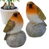 Bird Figurines For Garden 2X Bird Sculptures Home Decor Resin Animal Figurine Decoration For Balcony Patio Outside Flower Pots