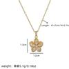 Light Luxury Shiny Zircon Rotatable Flower Pendant Necklace For Women Stainless Steel Romantic Spin Floral Plant Choker Jewelry