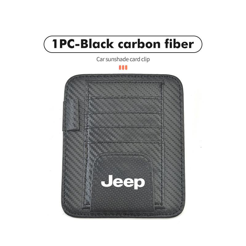 AKI2 Car Sunvisor Storage Clip Multi-Pocket Card Ticket Clip Organizer Interior Accessories For Jeep JK JL JKU TJ YJ CJ Wrangler