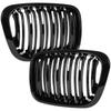 BMW 3 E46 98-01 SEDAN / KOMBI grilles between the headlights (kidneys) left + right set BLACK GLOSSY DOUBLE BAR