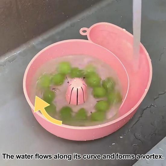 Snail Shape Drain Basket Automatic Cleaning Basket Fruit Plate Filter Multifunctional Kitchen Tool for Washing Berries Grapes Cherry Tomatoes