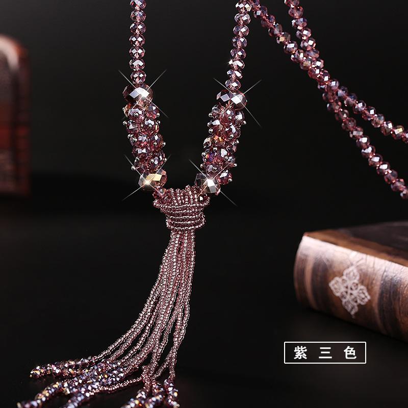 Suijue 2016 Spring And Summer, Long Fringed Sweater Chain, Austrian Crystal Beaded Necklace For Women