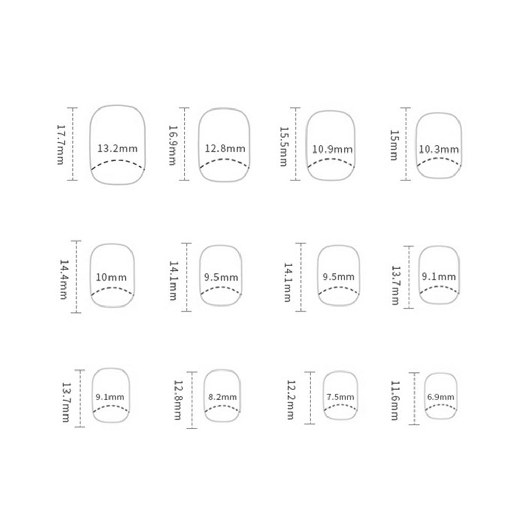 24PCS Blush Smudging Square Press on Nails Charming Comfortable to Wear Manicure Nails for Stage Performance Wear