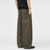 Mens Casual Wide-Leg Cargo Pants American Deconstruction Pleated Old Money Style Loose Trousers
