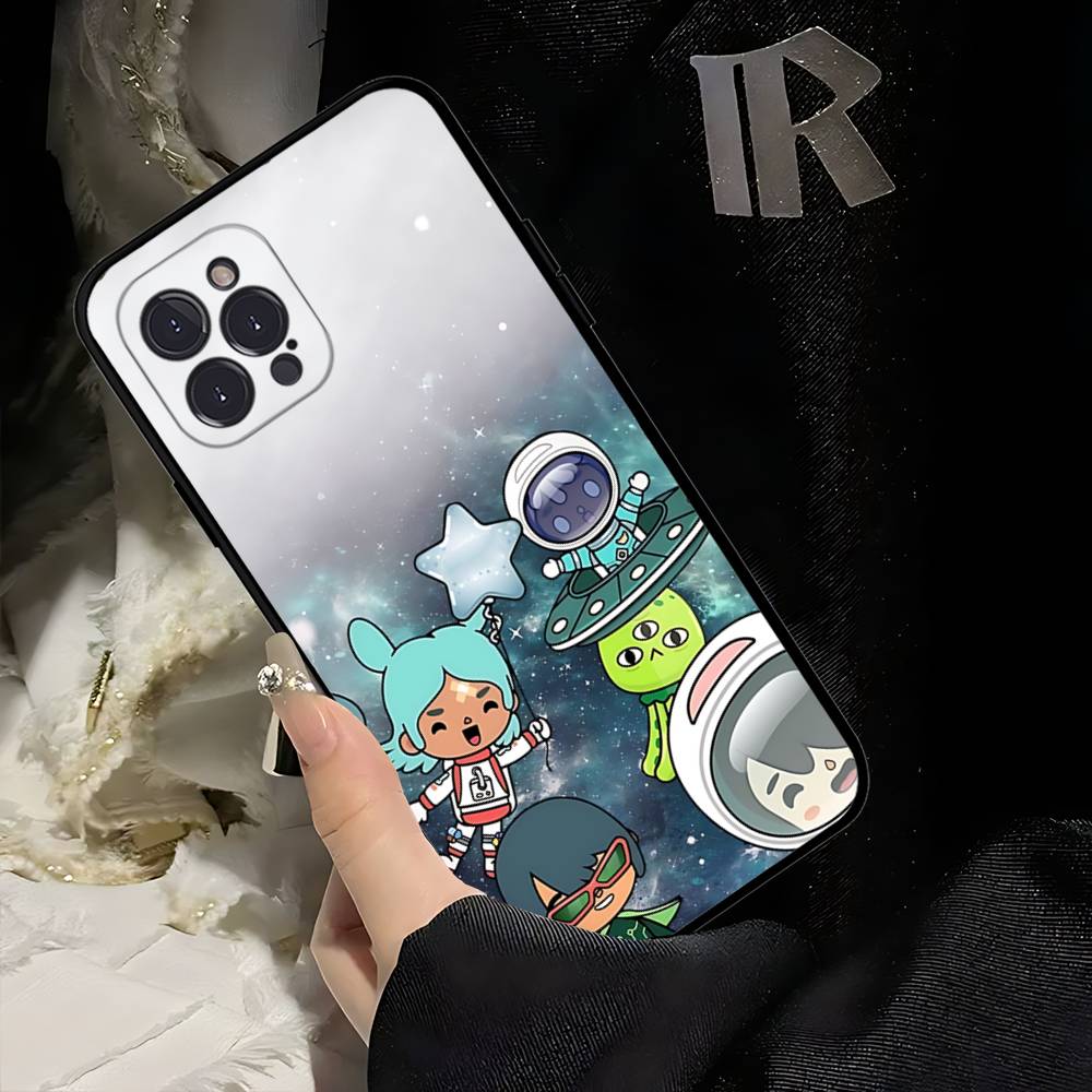 Toca Boca Toca Life World Phone Case For IPhone 17 16 15 14 13 12 11 Pro Max Plus Mini Soft Black Cover