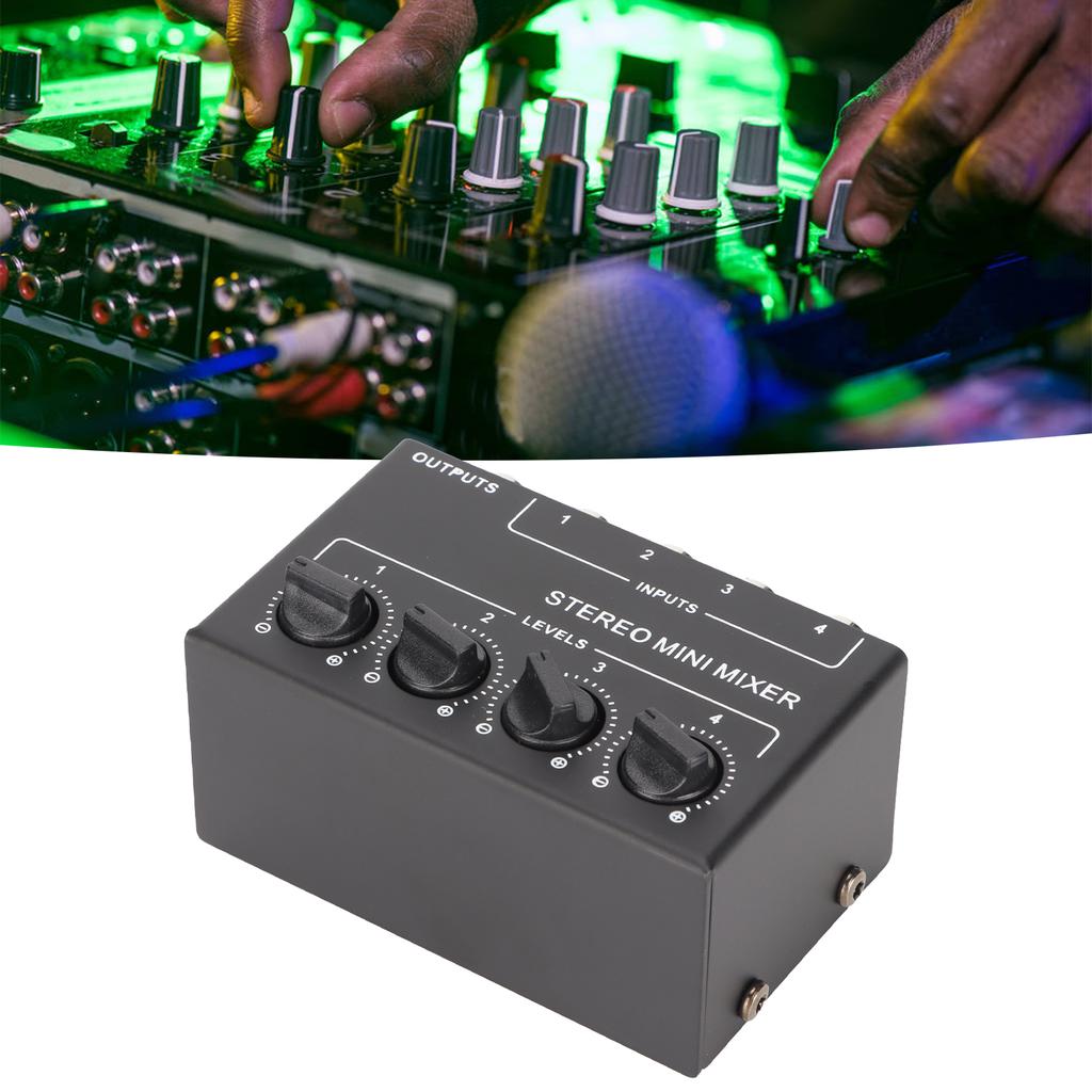 CX400 4 Channel Passive Mixer Professioinal Stereo 4 Channel Mixer for Mixing Instruments CD Players