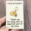 Ornaments Bee Flower Pendant Oil Dripping Bag Hanging Key Ring Bee Keychain  Bag Key Decor