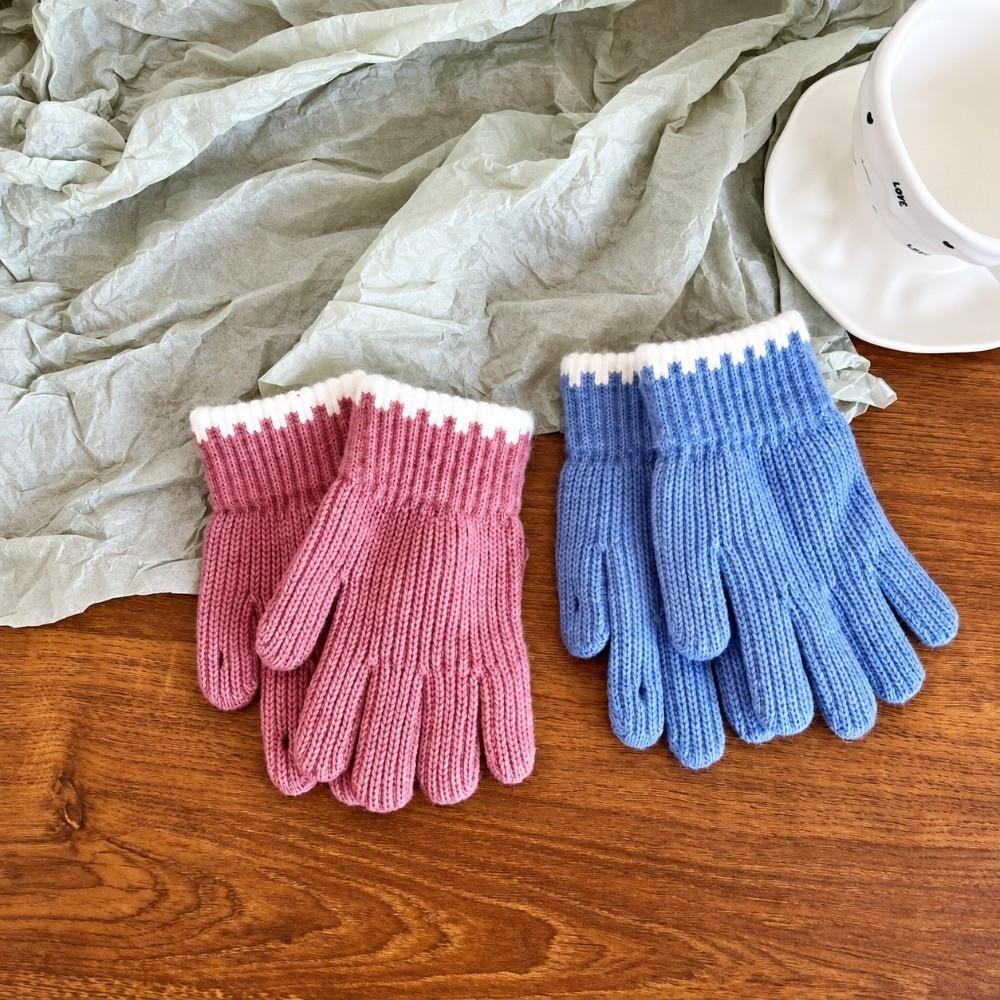 1 pair Soft Crochet Gloves Warm Children Gloves Casual Kids Winter Gloves Boys Girls