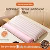 Buckwheat Extra Large Neck Support Pillow with Hard Triangular Core, All-Cotton Jacquard Cover.