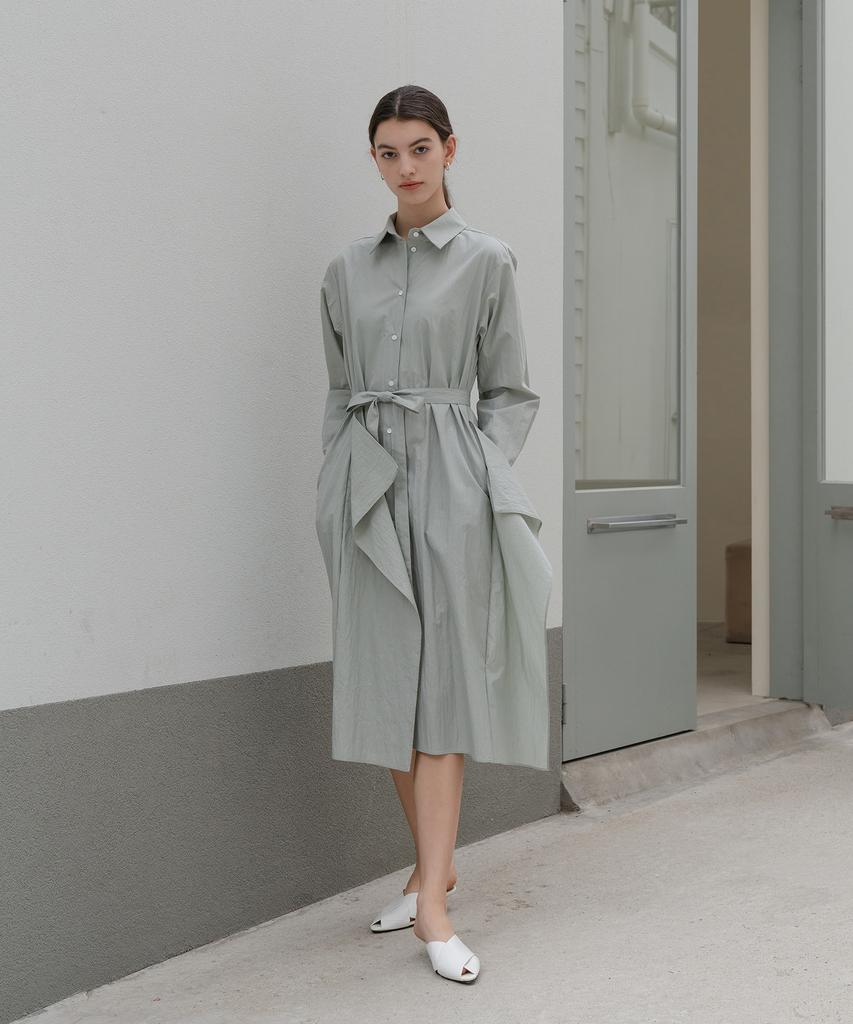Unis Pastel Green Shirt Dress