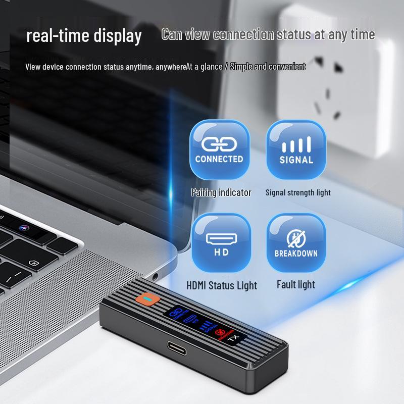 Беспроводной HDMI-передатчик и устройство для зеркалирования экрана 1080P с дальностью 50 м - Plug & Play для компьютера/ноутбука.