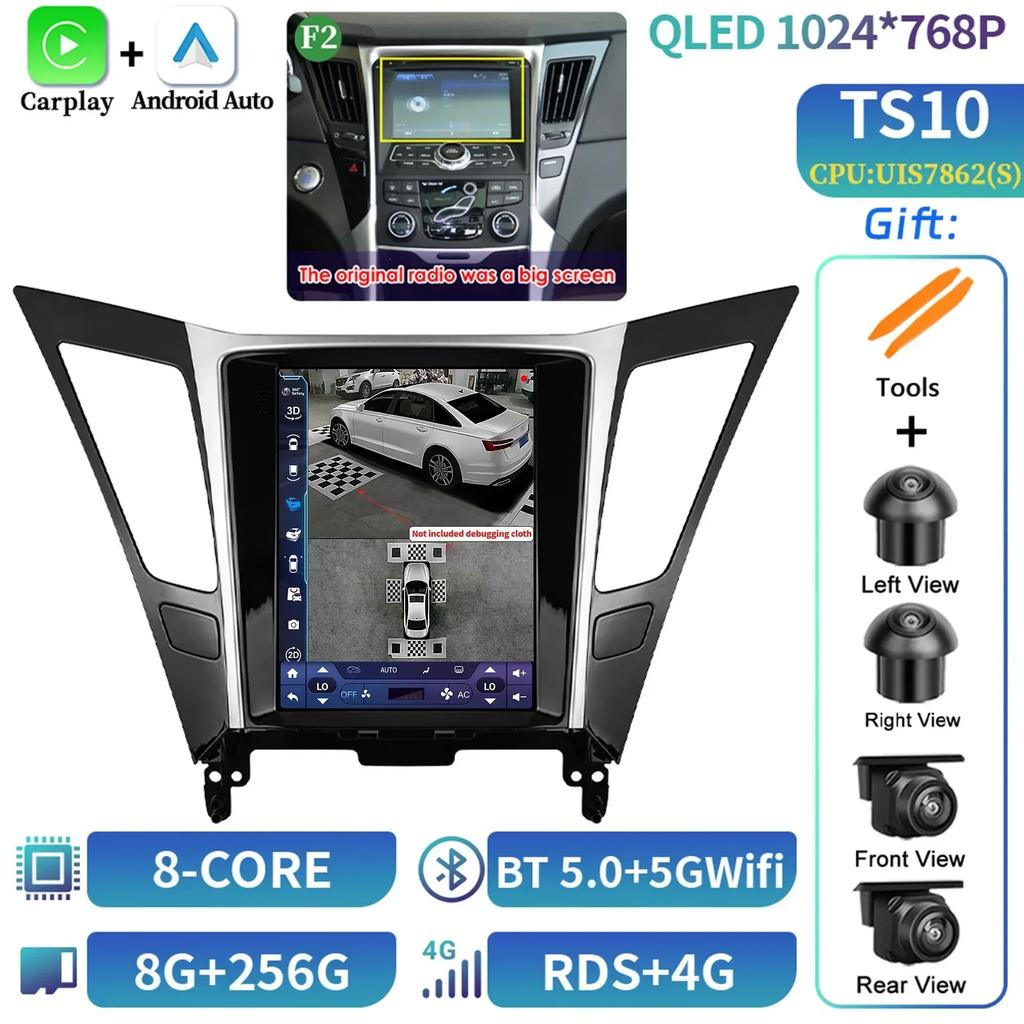 9,7-дюймовый автомобильный радиоприемник мультимедиа видео GPS для Hyundai Sonata Yf 8 2010-2018 экран Android стерео 4G беспроводная навигация стерео G