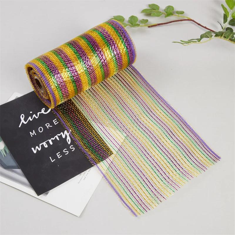 1 рулон рождественской сетчатой ленты DIY венок бант лента рождественская елка украшения для дома 2024 рождественские подарки Navidad Noel Новый год 2025