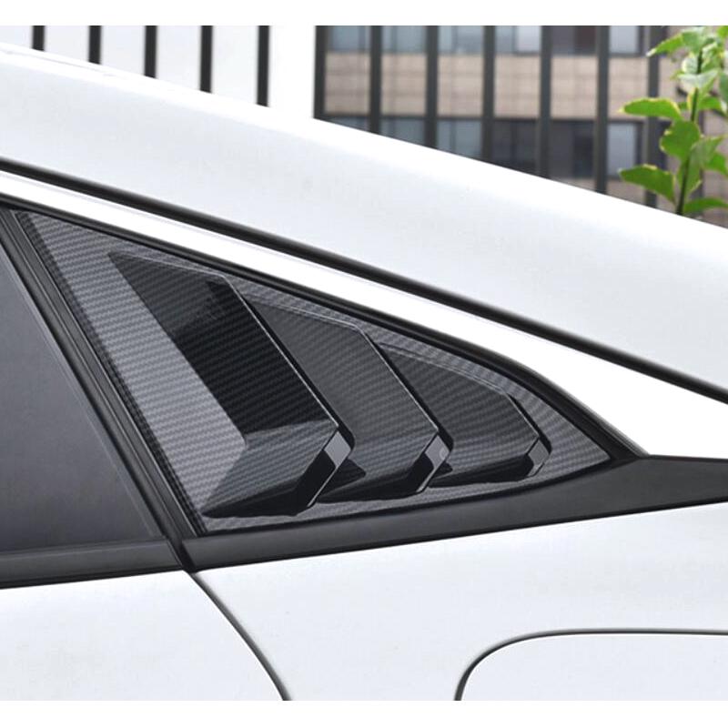 Для Honda Civic 10th Gen 4dr Sedan 2016-АБС-пластик треугольные жалюзи заднего стекла, накладка, 2 шт./компл., автомобиль