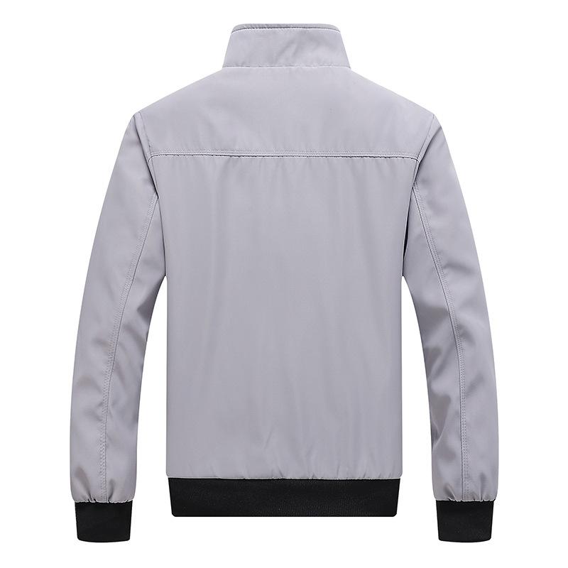 Мужская деловая куртка с тонким воротником-стойкой, повседневная, весна и осень, мужское свободное пальто большого размера