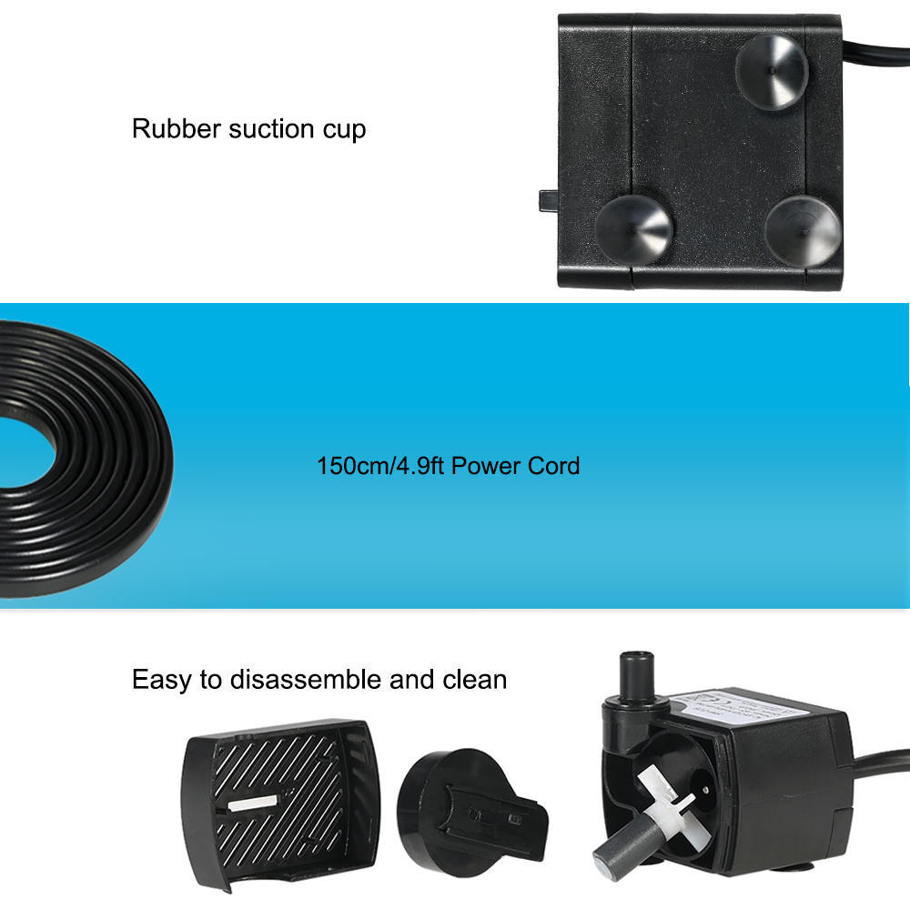 110V/220V 2.5W/3W/4W/5W Ultra-Quiet Submersible Water Fountain Pump Filter Fish Pond Aquarium Water Pump Tank Garden Fountain